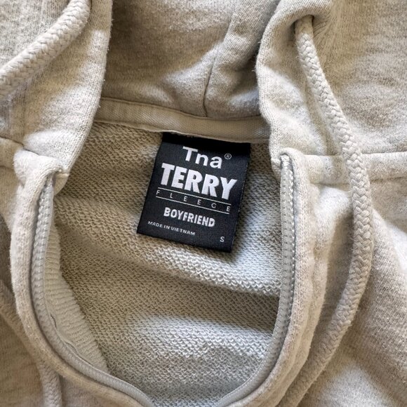 Aritzia TNA Terry Fleece Boyfriend Zip Hoodie, size small - Picture 4 of 5